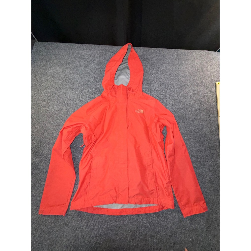 The North Face Womens DryVent Rain Jacket Coral Orange Hooded Shell Small